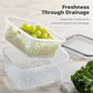 Airtight Refrigerator Organizer Bins with Removable Drain Tray
