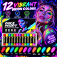 12-Color Face Paint Crayon Set
