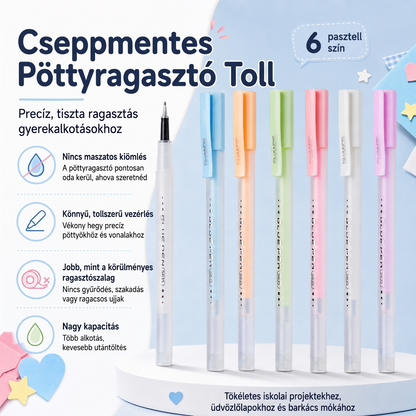 🖍️✨ Nincs többé maszatolás – Precíziós ragasztó pontok, tiszta munkafelület: Búcsú a ragacsos ujjaktól és a tönkrement kreatív alkotásoktól! 👧🎨