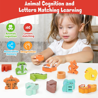 🧩✨ 26 darabos fa betű-állat párosító játék: Játékos tanulás, korai betűfelismerés 🧠📚